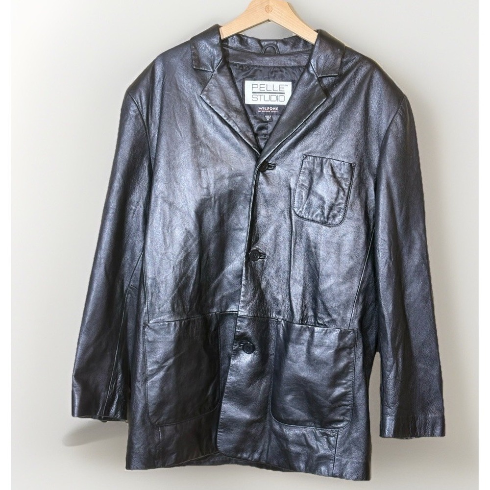 Wilsons Leather Pelle Studio Leather Jacket Men's M Thinsulate Ultra Black